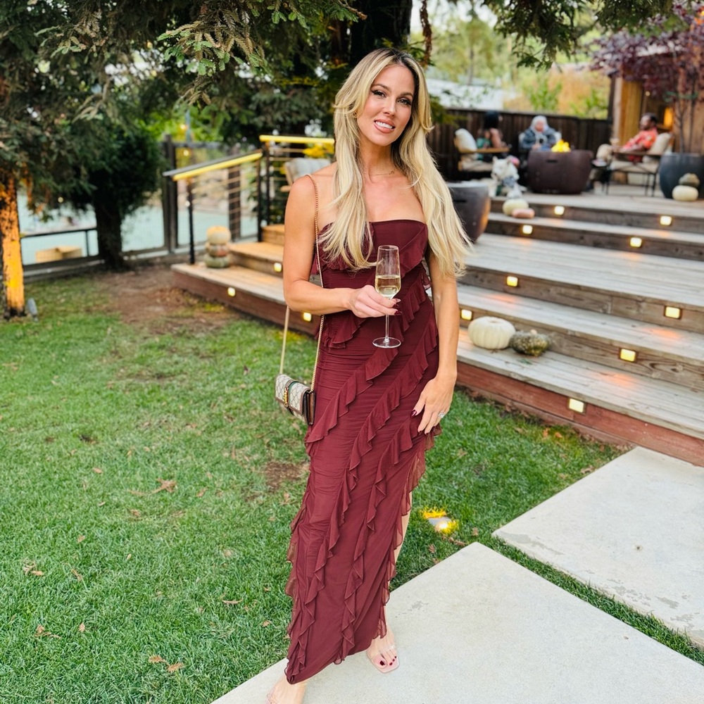 Oh Polly Asymmetrical Dress in Brown